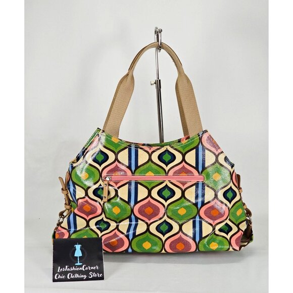 Franco Sarto Women's Multicolor Retro Hippy Vinyl Patterned Tote Large 065 - Picture 5 of 14
